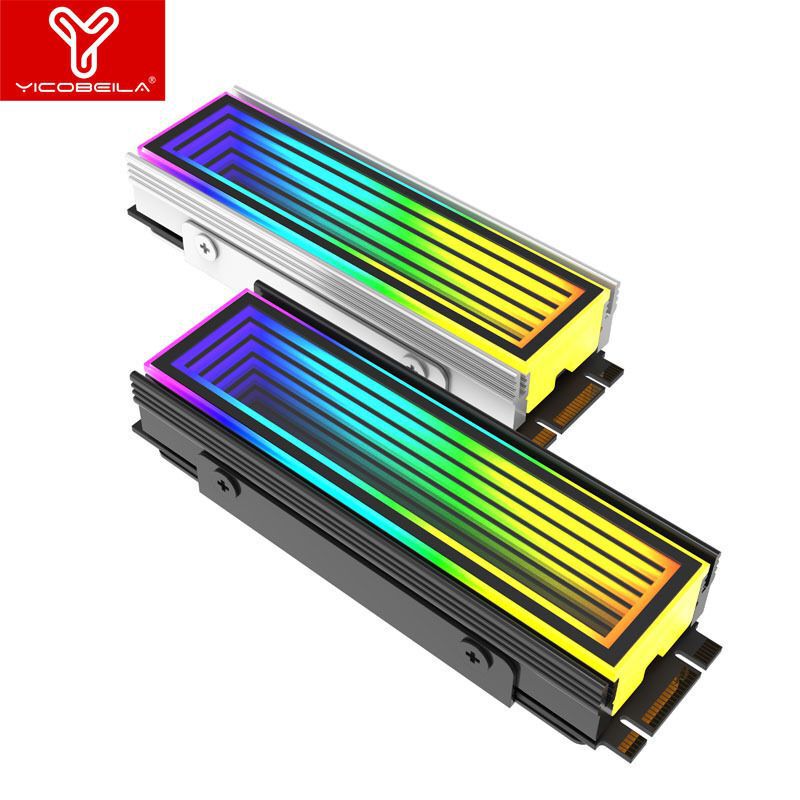 Snow Mirror M.2 Solid State Drive Cooling Vest Argb Light Bar Divine Light Synchronization Computer Accessories Luminous Heat Sink