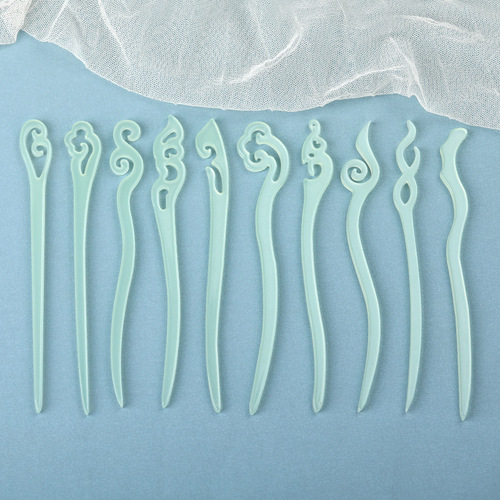 Qingshui hairpin, simple and modern acetate hairpin, ancient style hair accessories, hairpin, simple and elegant curled hair, Hanfu headdress for women