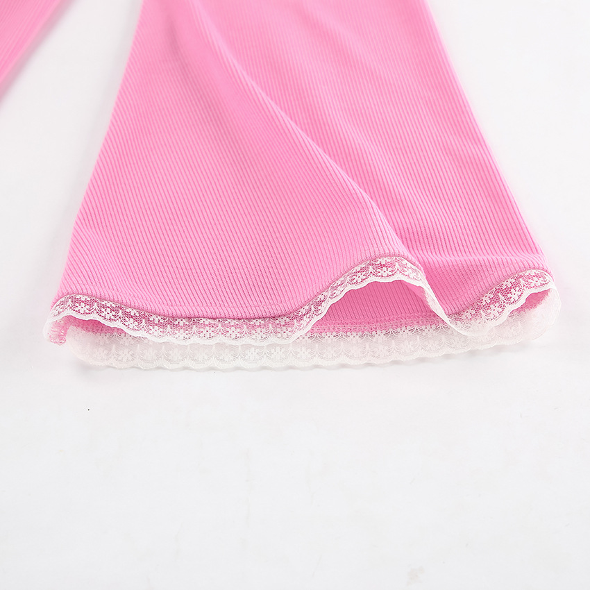 Autumn Winter Gentle Pink off Shoulder Sexy Flare Sleeve Knitted Lace Slim Fit Dress French Short for Women