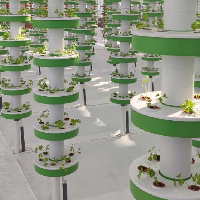 Columna de platillo volante bandeja de cadena de siembra columna de contenedor de cultivo sin suelo columna de bandeja de cadena de equipo hidropónico columna de cultivo sin suelo