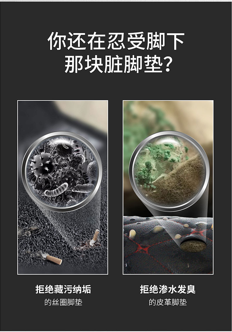 Factory direct diy car mat TPE universal main driver monolithic free cut rear pad waterproof wear ring