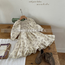 25新款碎花公主裙！韩版童装春秋小童女童气质灯笼袖洋气连衣裙