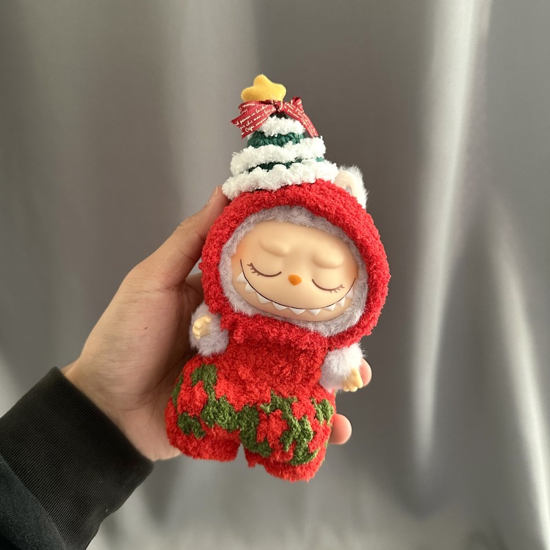 labubu手工针织娃衣拉布布马卡龙坐坐派对公仔衣服圣诞节娃衣套装|undefined