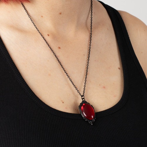 新品 哥特式复古浮雕水晶吊坠项链 欧美潮流项饰 现货批发