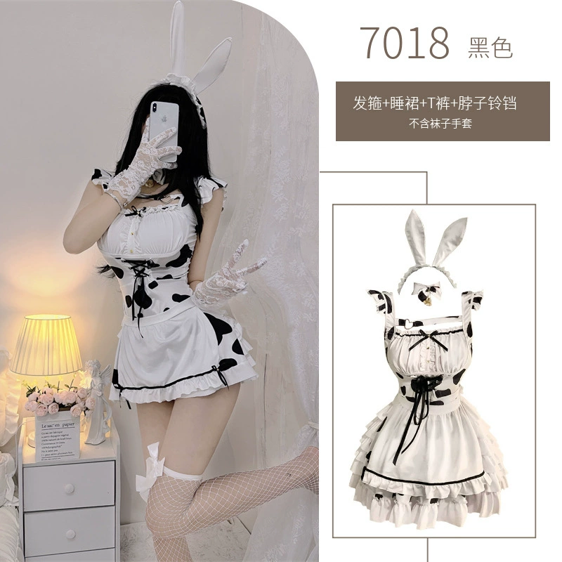 Костюм «Кролик» Lolita, милый пижамный косплей, с кружевом и ушками, один размер