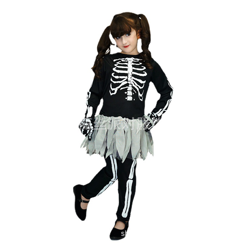 Disfraz de hueso de fantasma de niña traje de fiesta disfraces de Halloween Cosplay traje de rendimiento juego de rol