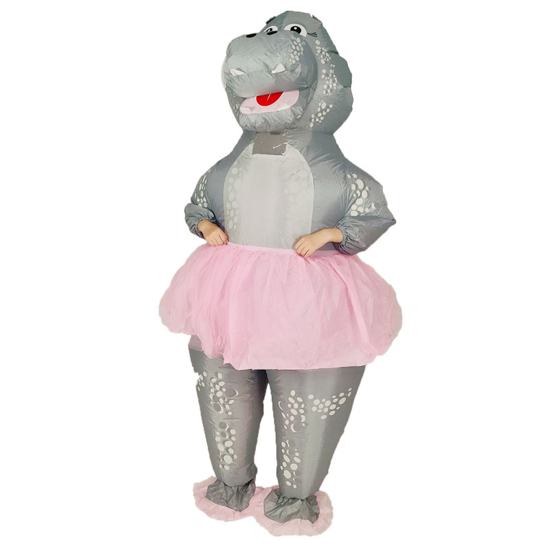 Venta caliente Traje inflable transfronterizo Dinosaurio de Halloween Alien Tyrannosaurus Rex Dress Up Ropa de actuación divertida Decoración de fiesta