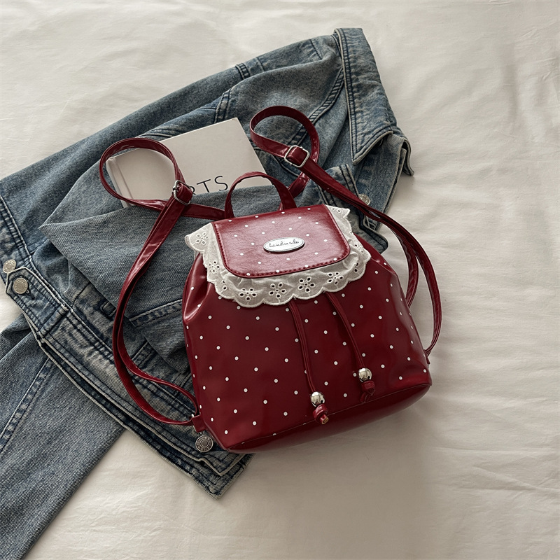 Coreano ins lindas mochilas de encaje 2026 nuevo fresco dulce mochila de chicas onduladas mochila pequeña