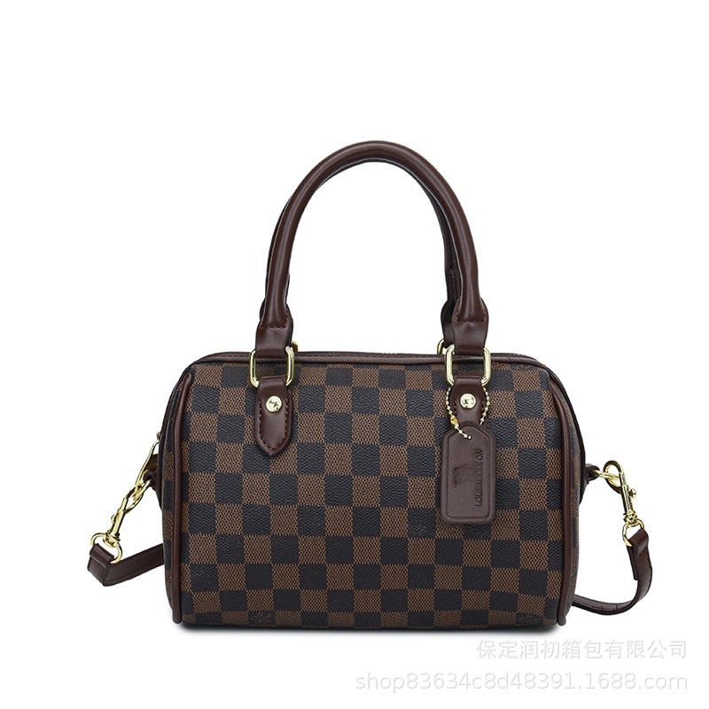 Vintage Monogram Boston Bag For Women - New Fashion Large Capacity Handbag, Versatile Shoulder & Crossbody Pillow Bag For Commuting - Thumbnail 6
