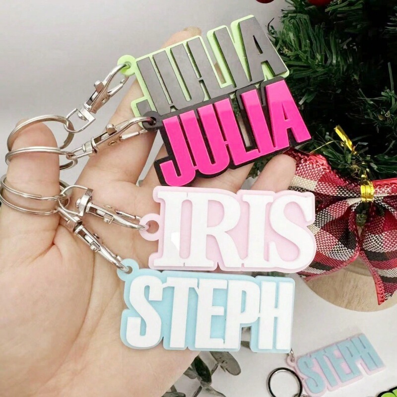 European and American Fashion Personalized Acrylic Name Keychain Keychain Personalized Name Tag Backpack Pendant Gift