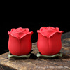 创意中式玫瑰花茶叶罐瓷瓷小摆件存茶罐喜糖罐结婚伴手礼伴娘礼物