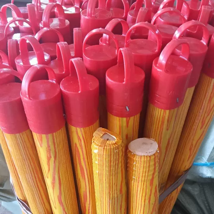 2.5cm120长木纹福源红挂钩拖把杆国内专用加长木制