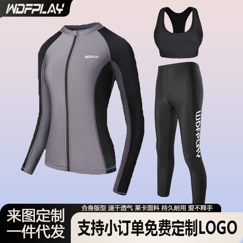 Sun Protection Swimsuit Suit for Women, Slimming Look Wetsuit, Surfing Jellyfish Suit, Printable Logo, Korean Style Quick-Drying Sportswear