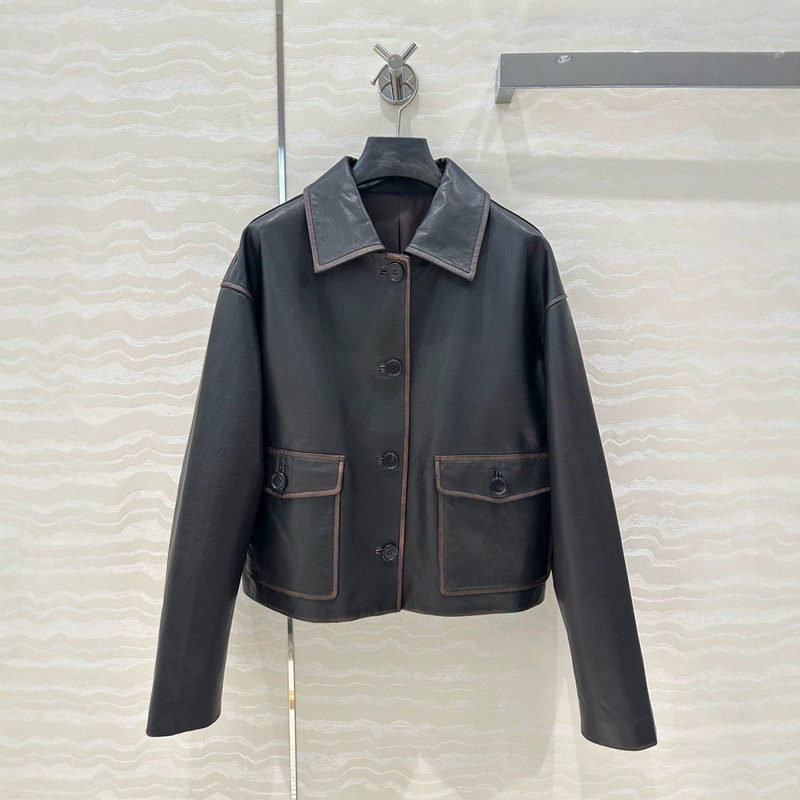 25 Spring Outfits Genuine Leather Jacket Coat Vegetable-Tanned Imported Lambskin Vintage Distressed Color Rubbing Craftsmanship Retro Style