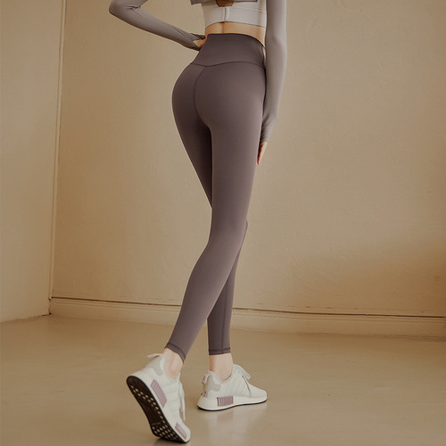 Yoga Pants for Women 2024 High-Waist Glute-Supporting Fitness Trousers Peach-Colored Nudie Sports Tight Pants for Outdoor Wear Running Yoga Pants