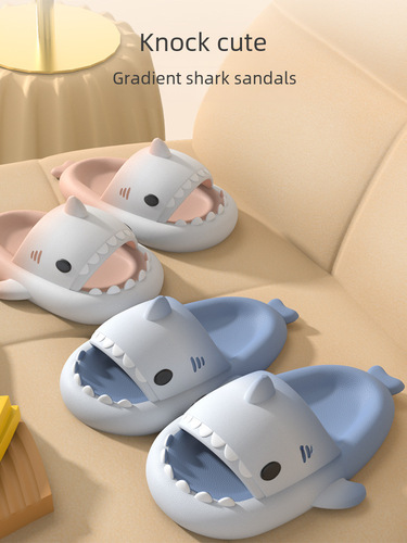Summer Home Gradient Children's Shark Anti-Slip Footmats with Suede-like Feel