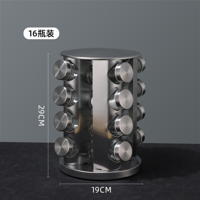 acero inoxidable multicapa espesa condimento giratorio rack para botella de condimento de cocina conjunto de artículos espesa