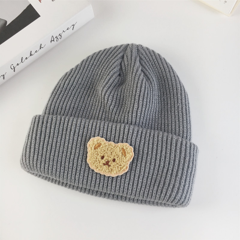Gebreide beanie muts voor dames met berenoortjes winter warm_voghion.com