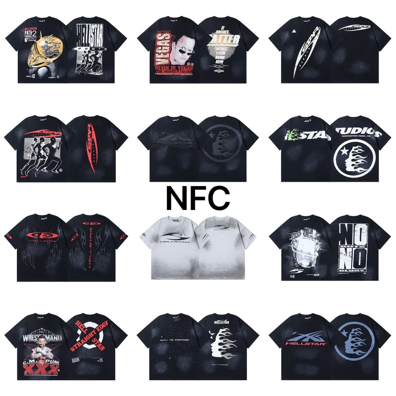 25ss 夏新作 Hellstar アメリカンファッション ハイストリート ウォッシュ加工 ダメージ加工 プリント ゆったり 半袖 Tシャツ 男女兼用|undefined
