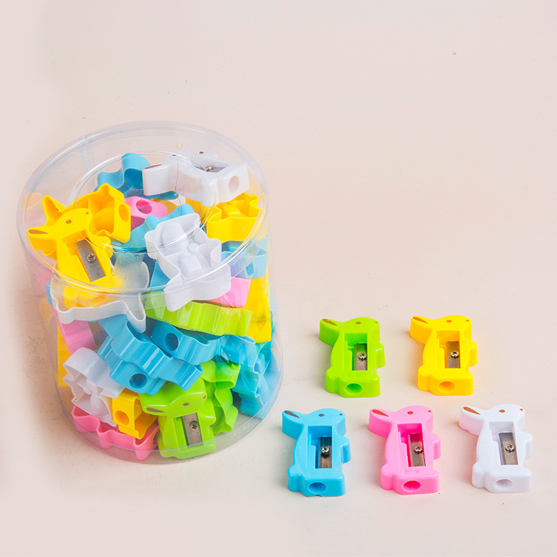 Sacapuntas de lápiz feliz Gezhi PS1018 Sacapuntas de lápiz de forma de conejo lindo sacapuntas Sacapuntas de lápiz de dibujos animados creativo Sacapuntas de lápiz estudiante