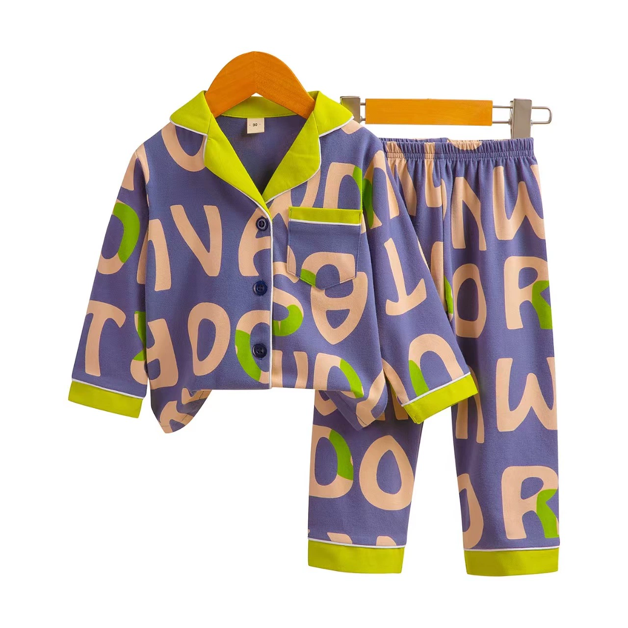 Children's long-sleeve, pijama, set, cardigan, cartoon trousers, children's clothing