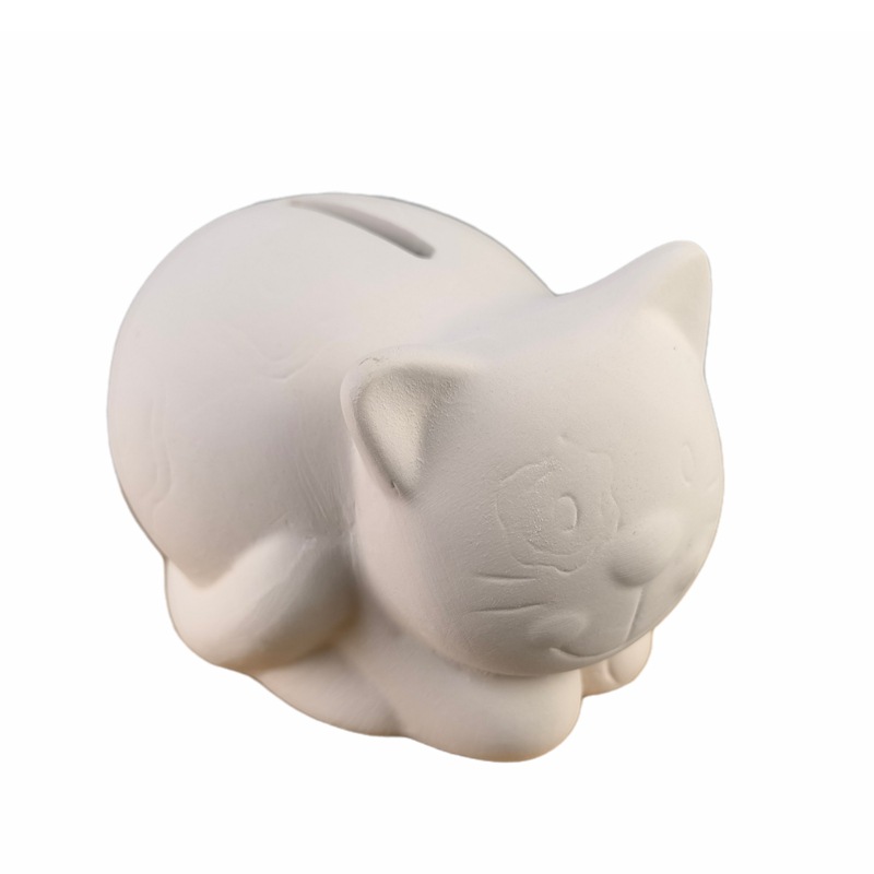 Dinero de cerámica simple DIY colorido niño tanque de ahorro pintado blanco dinosaurio tanque de ahorro de tierra nube muñeca sin quemadura