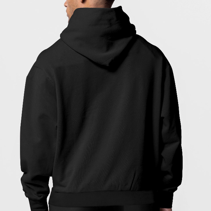 Cross-border E-commerce Autumn Winter Season Solid Color Hooded Fleece Warm Men's Long Sleeve Sweatshirt_voghion.com