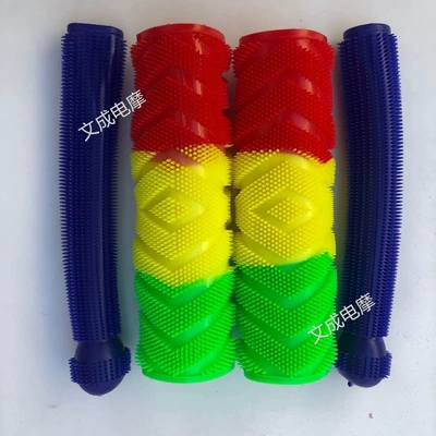 anti-freeze rubber covers, scooter plush – Motorcycle Handle Cover - tri-color-red-yellow-green-blue-brake-handle-cover