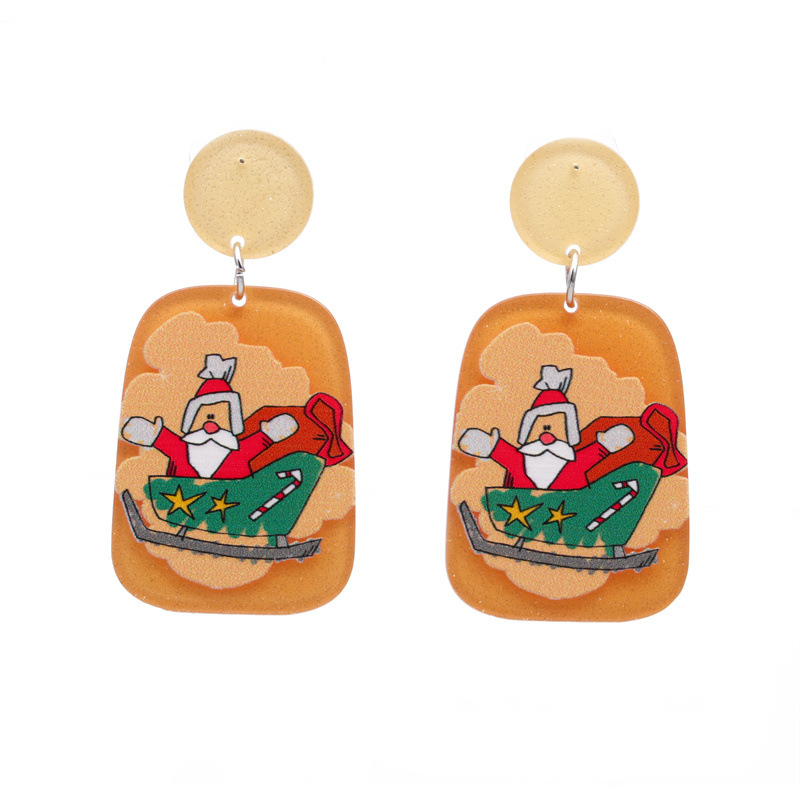 Navidad joyería europea y americana Santa Claus campana pendientes mujer ins estilo moda pendientes de vacaciones