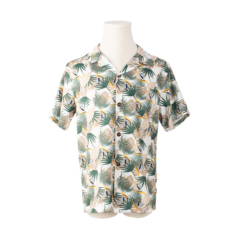 1909 녹색 전나무 잎 남자 싱글 셔츠