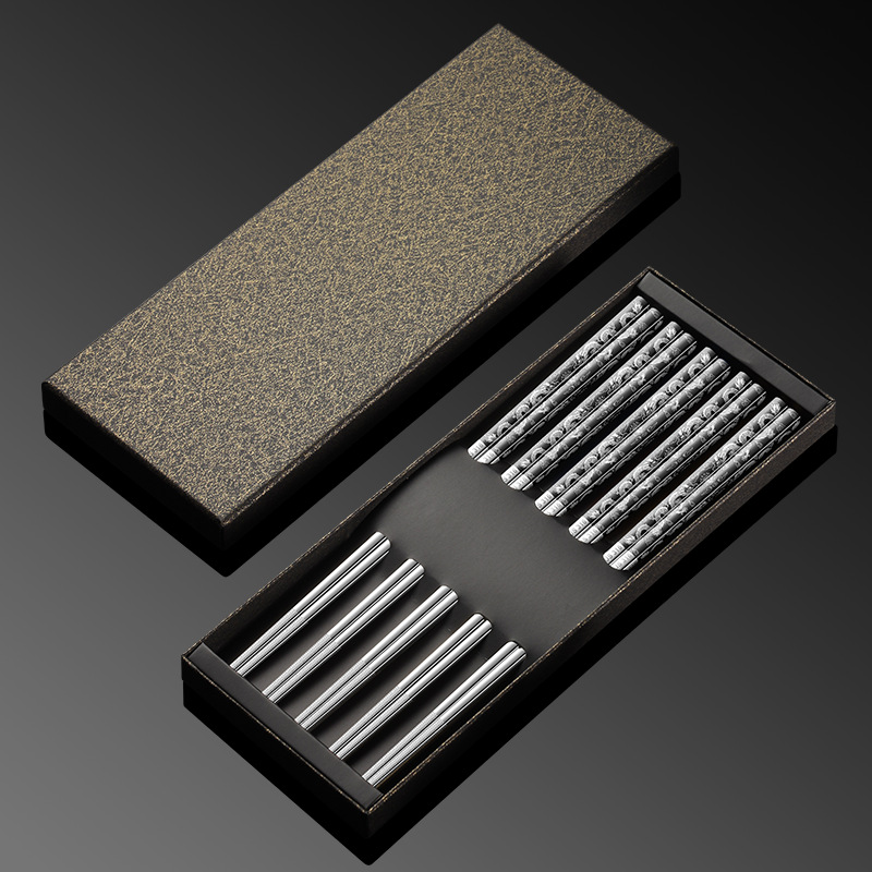 316 용 젓가락 (블랙 5 쌍 선물 상자)