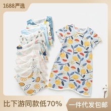 新款夏季短袖童睡袋男女宝宝印花睡袋婴幼儿用品儿童宝宝空调睡袋