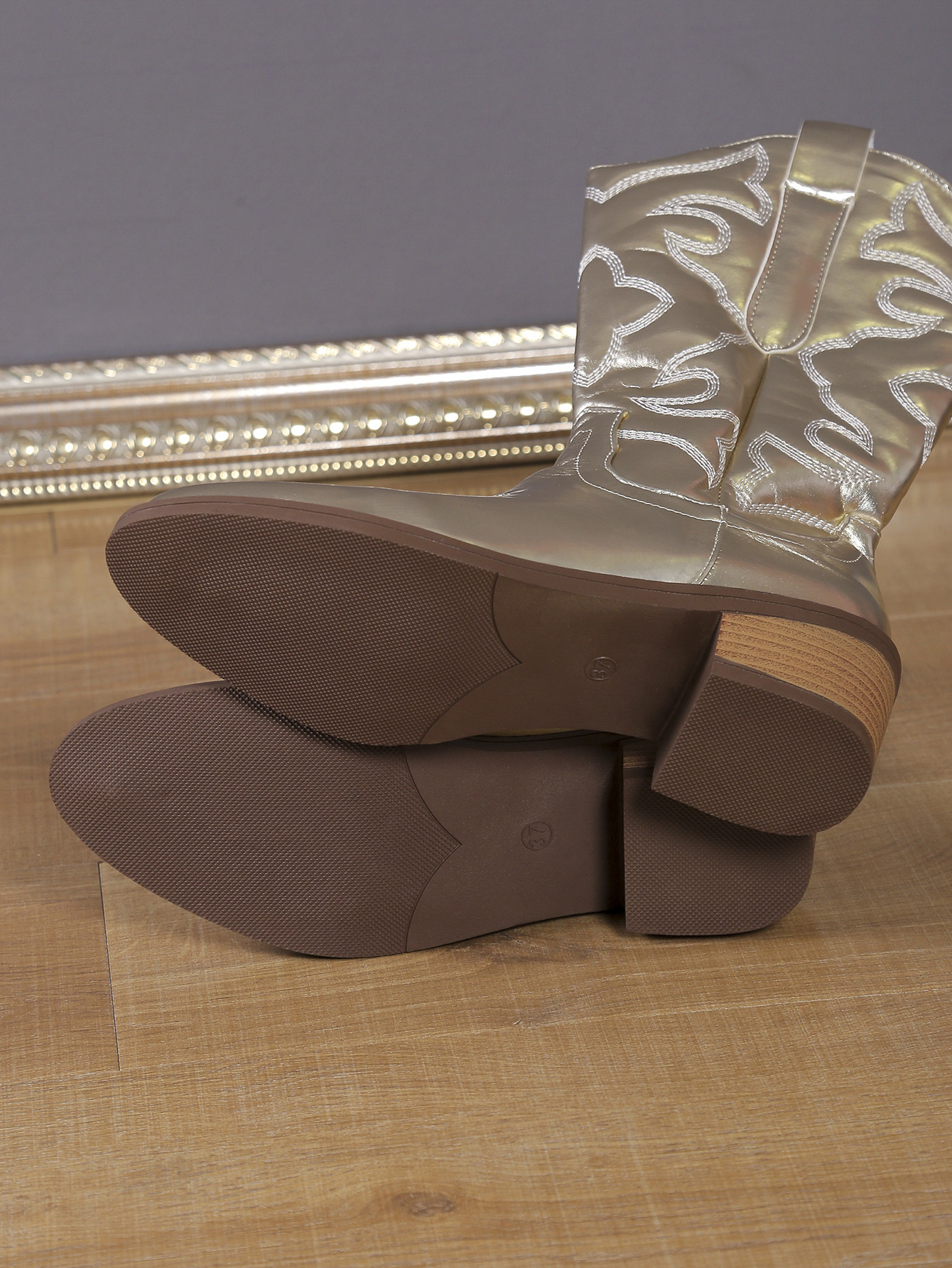 Women's Shoes large size beauty mid tube solid color pointed toe adult Martin boots thick heel boots_voghion.com