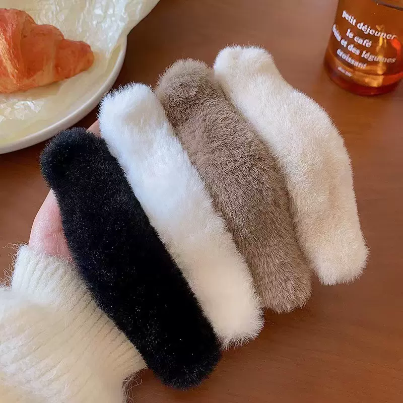 网红秋冬毛绒大号鸭嘴夹懒人发夹女慵懒风后脑勺碎发夹子盘发夹