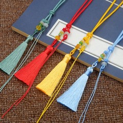 Handcrafted short-style Wenwan sword tassels, incense pouch pendants, and charm cords featuring braided rope carabiners with fringed tassels—perfect for DIY projects!