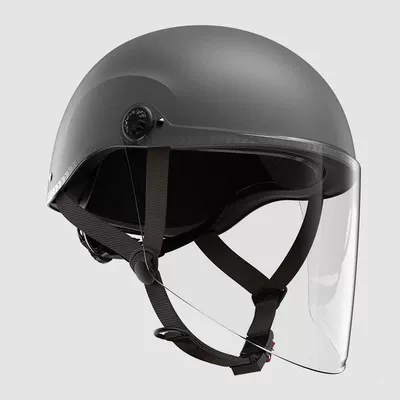 Motosiklet kaskı (dəbilqə): Helmets, Summer Electric Vehicles - calm-gray-windproof-and-rainproof-long-mirror