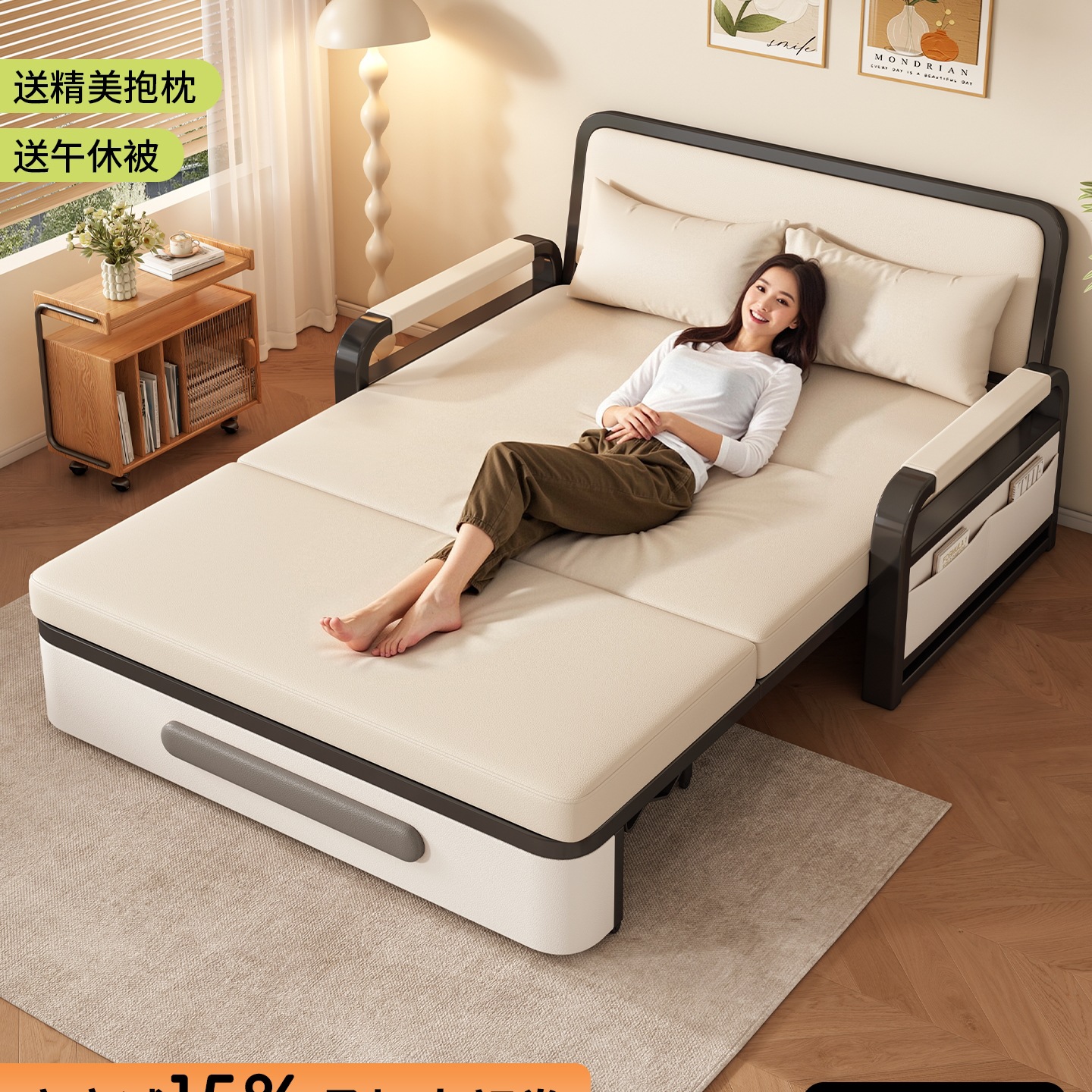 Folding Sofa Bed Dual-Purpose 2025 New Small Apartment Living Room Double Sofa Balcony Multi-Functional Internet Celebrity Retractable Bed