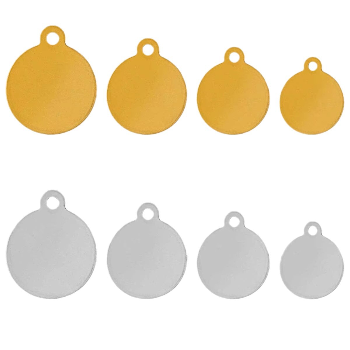 Placa redonda de acero inoxidable para logotipo, accesorios de joyería DIY, colgante para collar o pulsera.