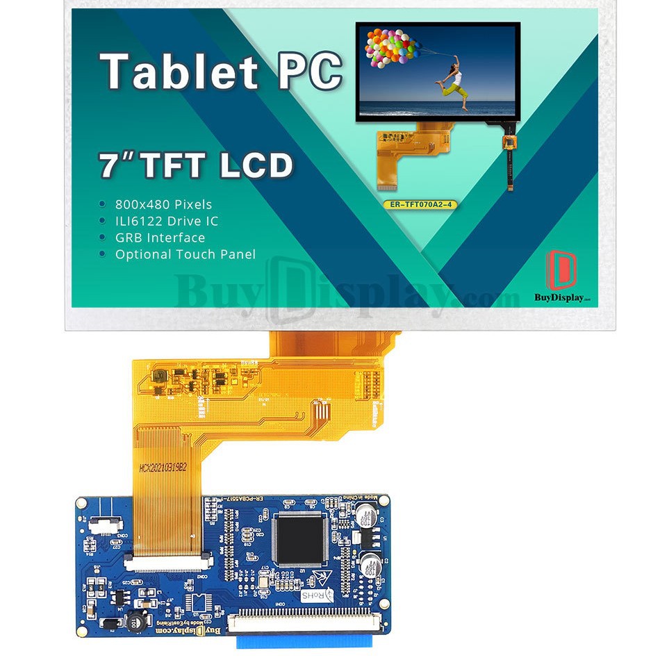 800x480点阵7寸彩色液晶模块/可选配Arduino转接板/选配触摸屏