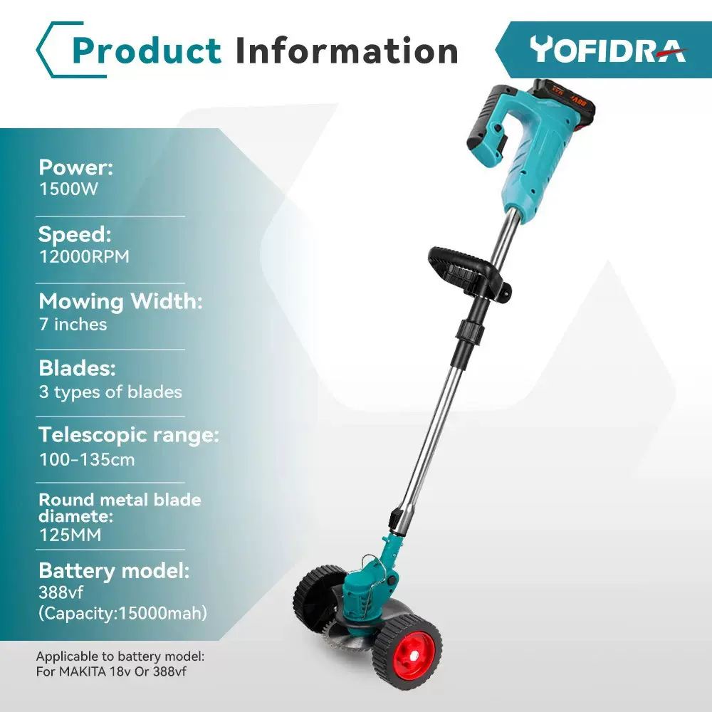 行家选锂电割草机折叠款家用小型庭院园林修剪除草机手持打草机