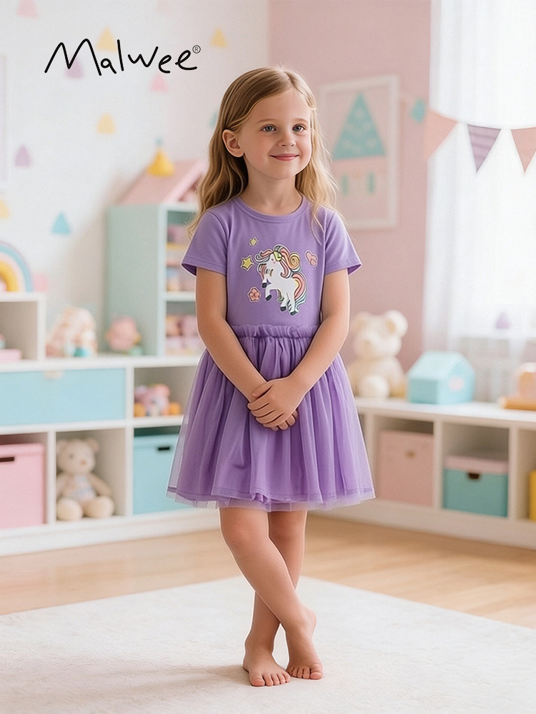 Vestido de princesa de niña malwee transfronterizo vestido de verano nuevo estilo vestido de niño europeo y americano estilo occidental