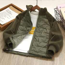 新款男童夹棉加厚外套秋冬儿童防风上衣冬季男孩内搭保暖棉衣棉袄