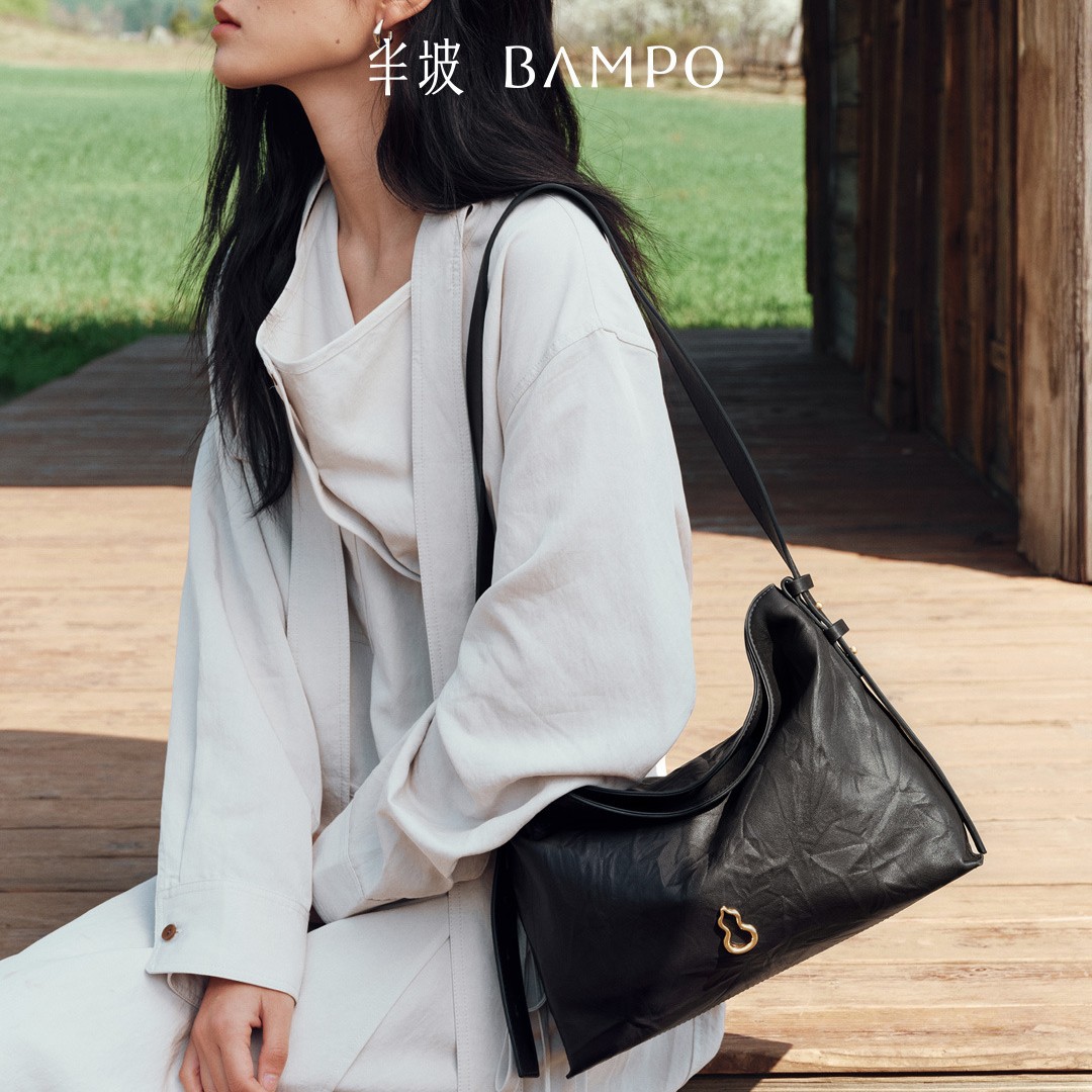 [Dong Jie Style] BAMPO Banpo Mianmian Medium Bag - Top Grain Cowhide Tote, Commuter Crossbody Hobo Bag - Thumbnail 2