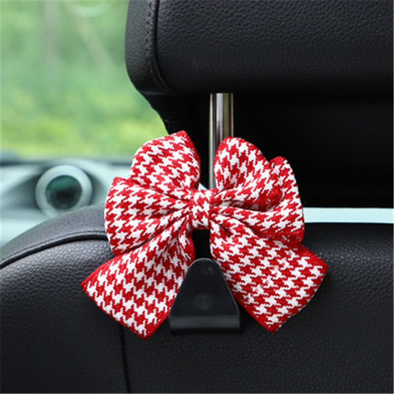 Gancho de coche, lazo, asiento de coche, gancho trasero, asiento trasero lindo, gancho pequeño multifuncional invisible, decoración de coche