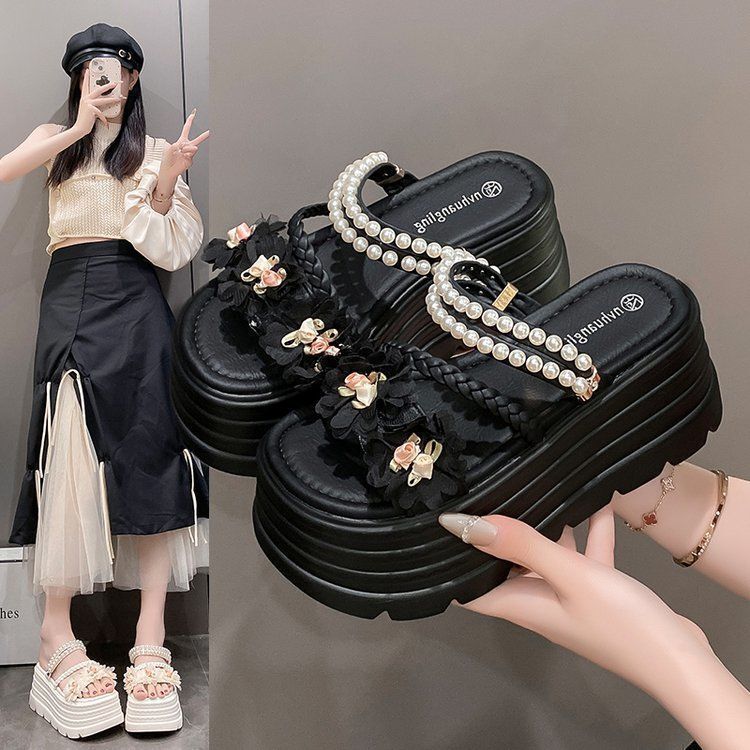 Party Dinner Style, Sparkling and Glamorous, Grand Party Slippers, 2024 Fashion Hot Trend, Casual Trendy Women's Shoes