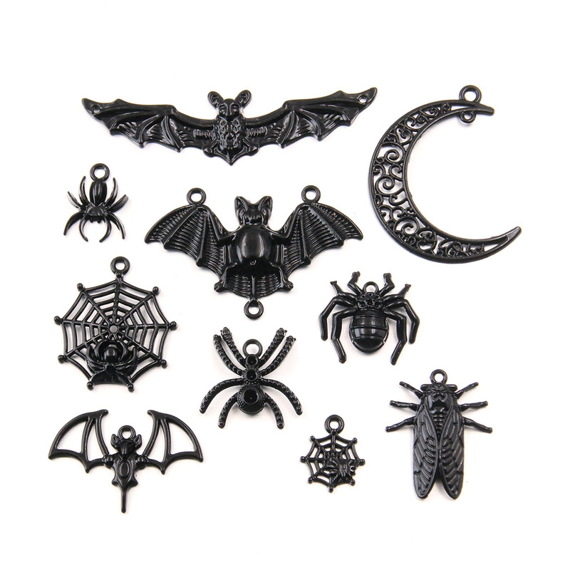 12 electrophoresis black explosion DIY zinc alloy spider bat charm animal pendant luggage accessories 12 electrophoresis black explosion DIY zinc alloy spider bat charm animal pendant luggage accessories