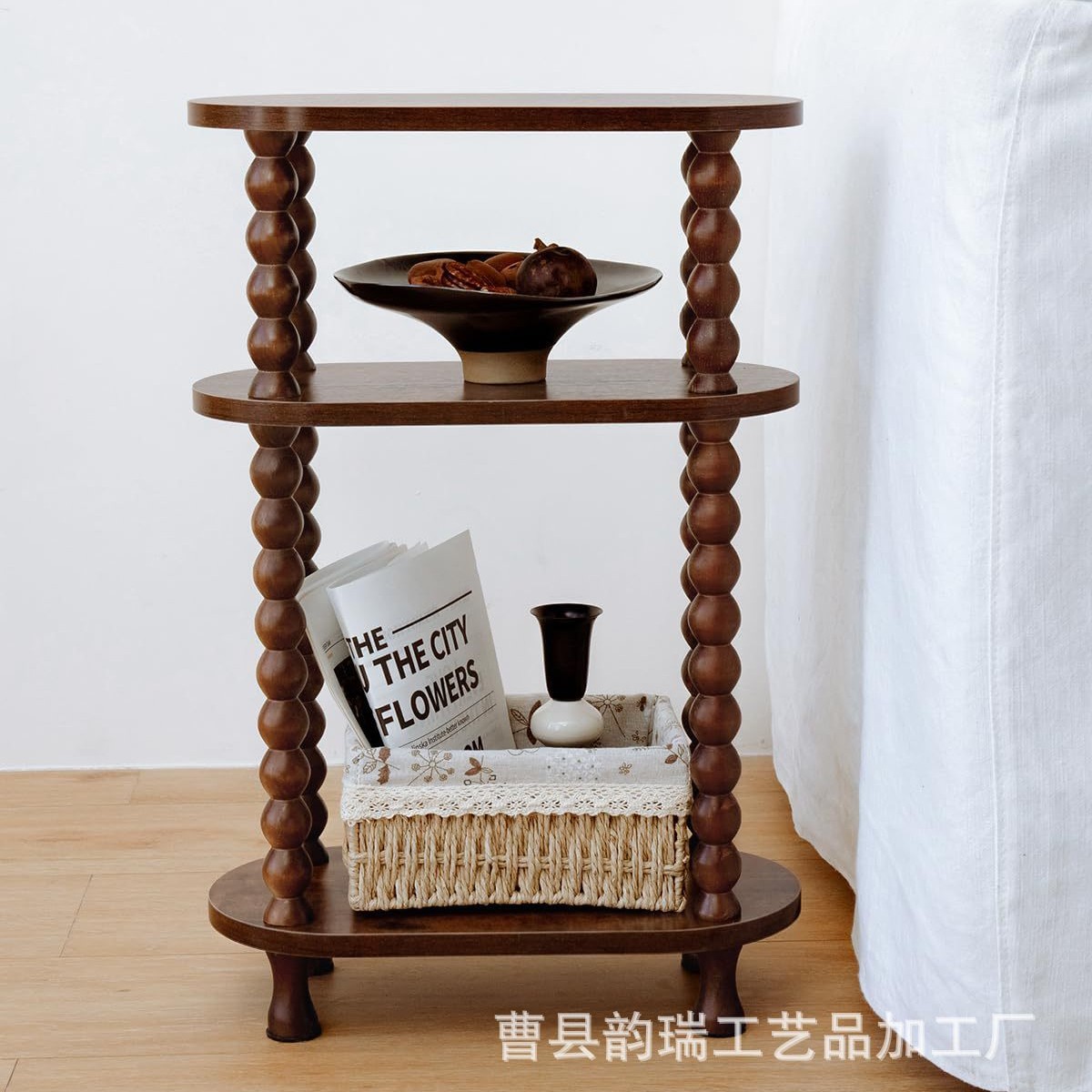 Estante de almacenamiento de madera estilo vintage, de varias capas, para sala de estar, dormitorio, mesa auxiliar, cocina, baño, mesa de centro, mesita de noche, estante organizador.