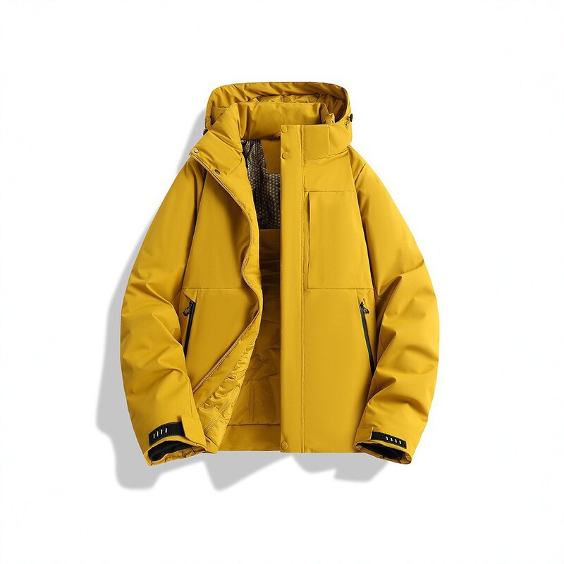 Men's Winter Thickened Warm Hooded Jacket Coat Workwear Warm Cotton Coat Trendy Outdoor Casual Jacket Cross-Border