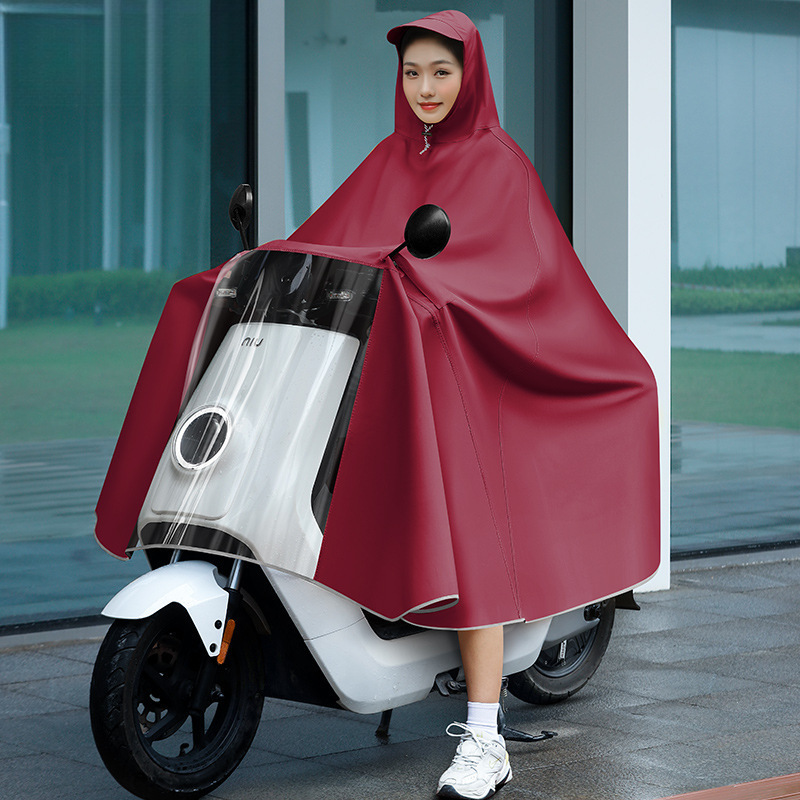 New Style Women's Electric Vehicle Raincoat, Motorcycle and Electric Scooter-Specific Rain Poncho, Long Full-Body Rain Protection, Thickened and Enlarged