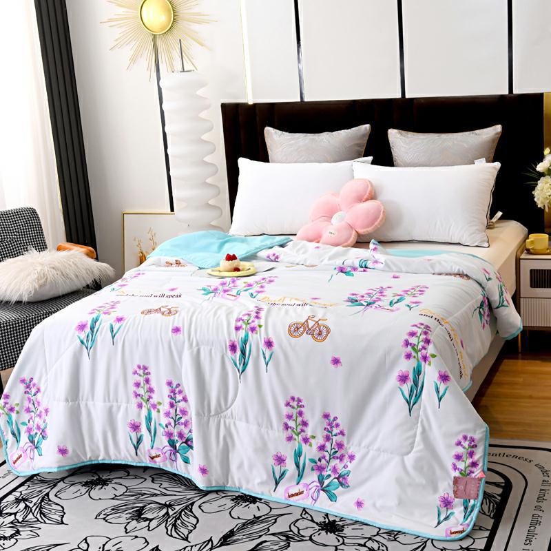 夏季水洗棉夏凉被批发空调被薄被子可水洗超声波礼品被带香味透气